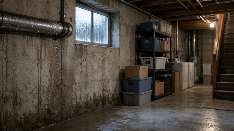 Basement moisture problems with damp air and early warning signs