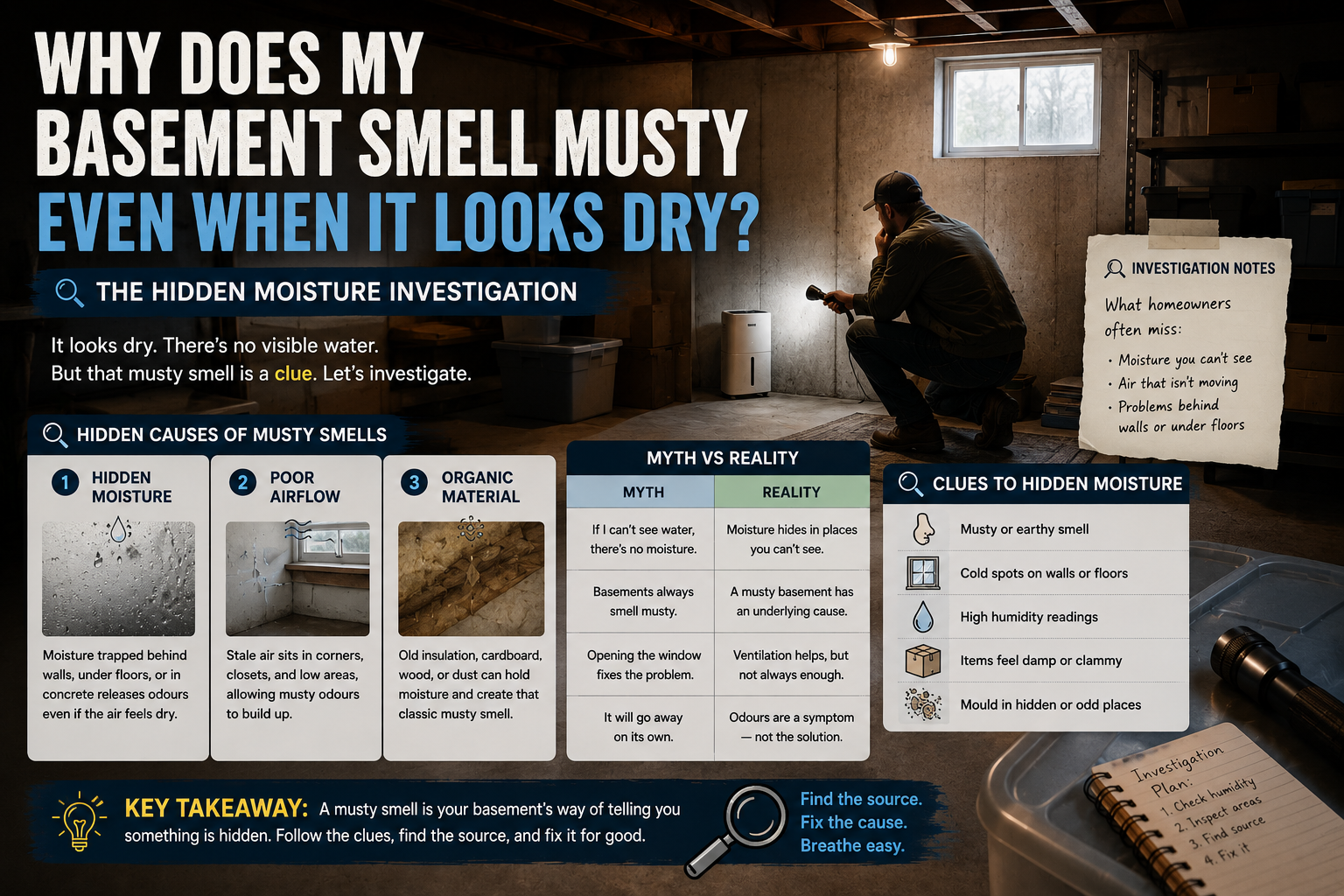 Why Does My Basement Smell Musty Even When It Looks Dry?